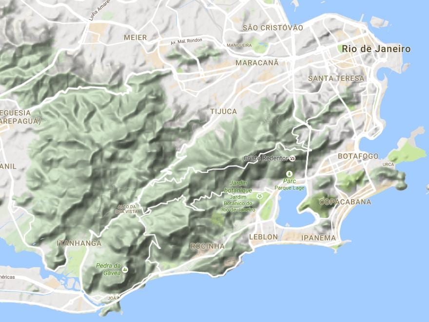 Χάρτης της ανακούφισης Ρίο ντε Τζανέιρο