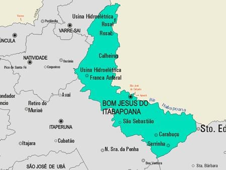 Χάρτης της Βομ γεσυσ δο Ιταβαποανα δήμο