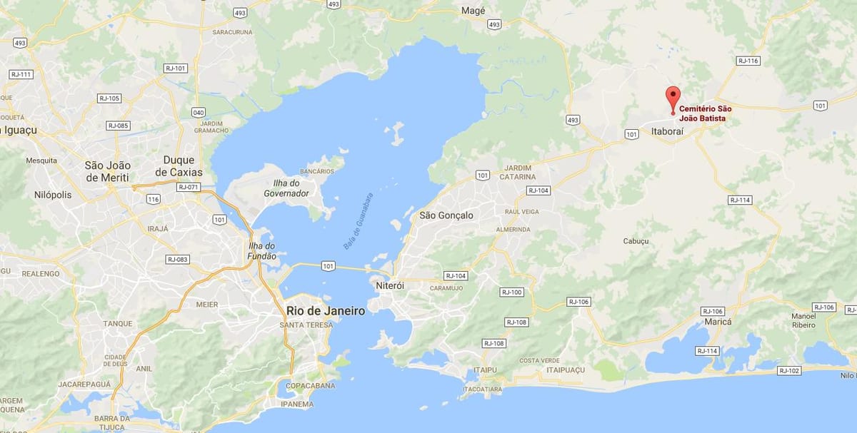 Εμφάνιση χάρτη νεκροταφείο São João Batista