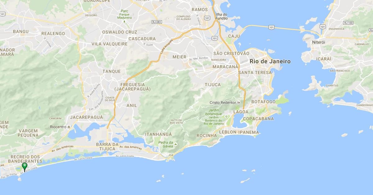 Χάρτης της παραλίας Ρεκρειο δοσ Βανδειραντεσ
