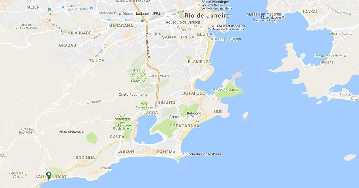 Χάρτης της παραλία του São Conrado