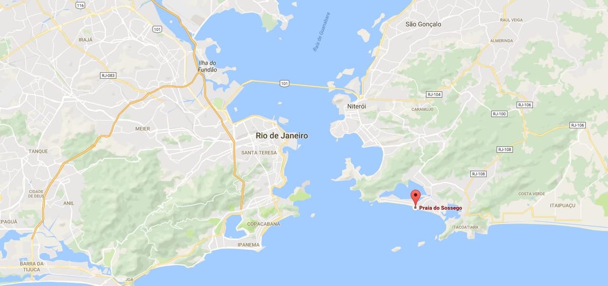 Χάρτης της παραλίας Sossego