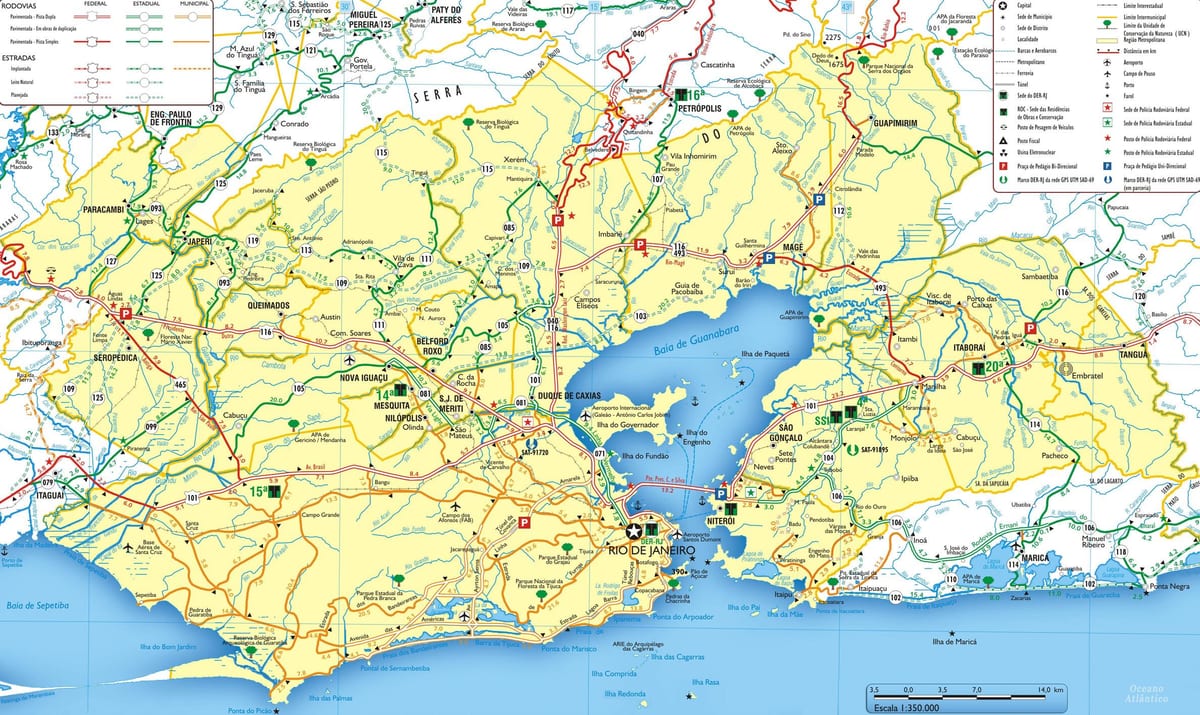 Ο χάρτης του Ρίο ντε Τζανέιρο