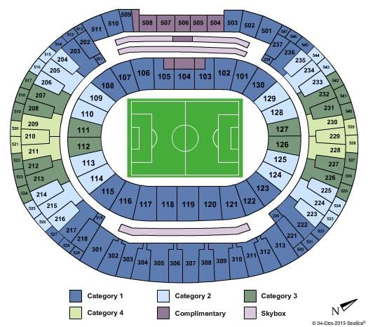 Χάρτης της στάδιο Maracanã sièges