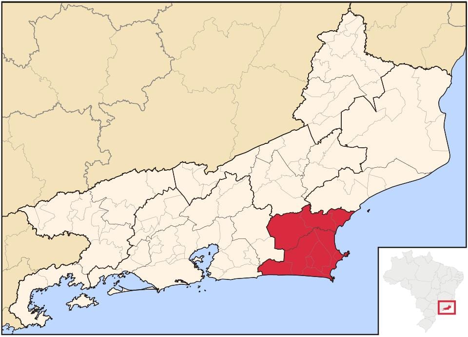 Χάρτης της Baixadas Litorâneas