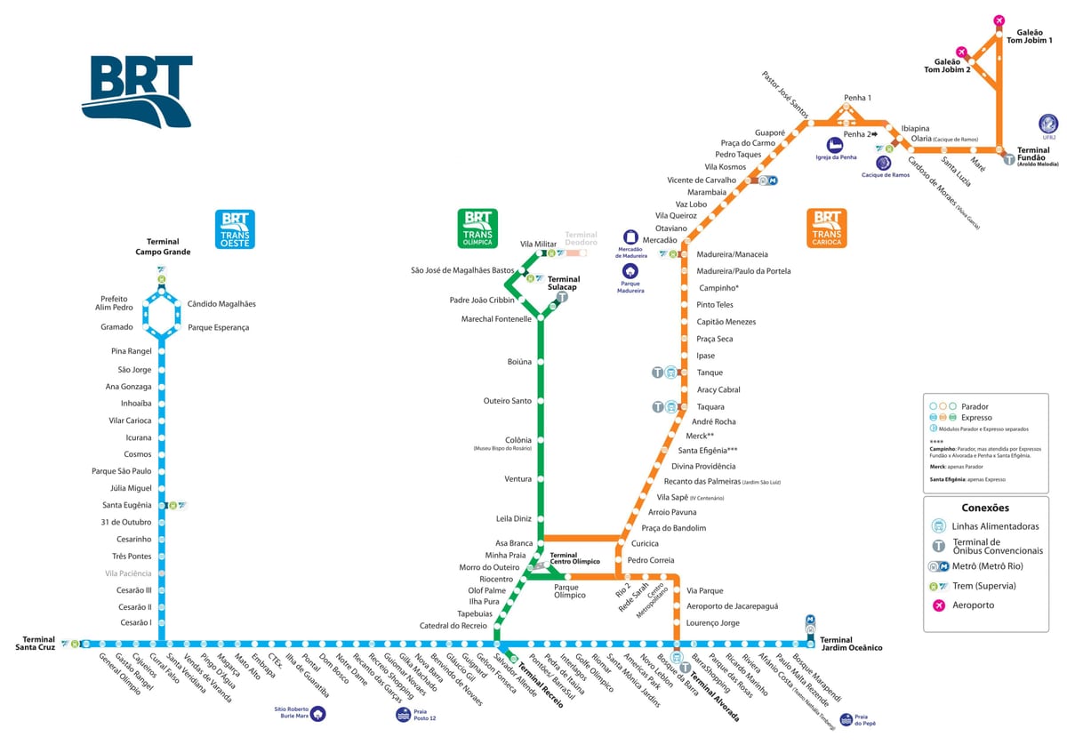 Χάρτης του BRT Ρίο ντε Τζανέιρο