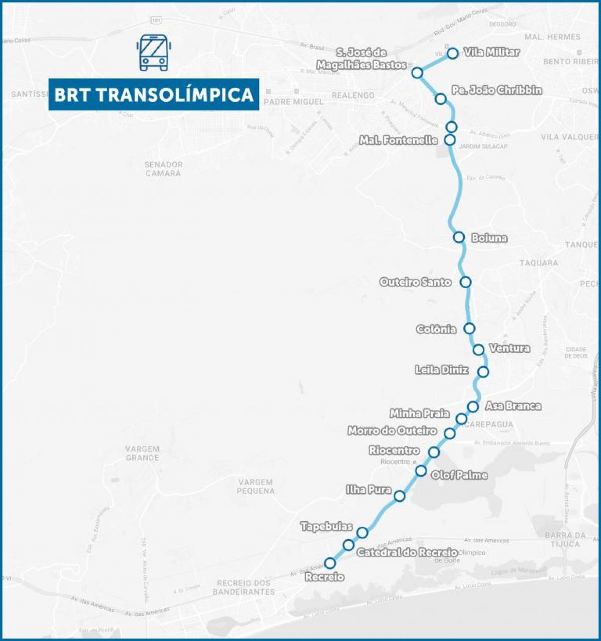 Χάρτης του BRT TransOlimpica