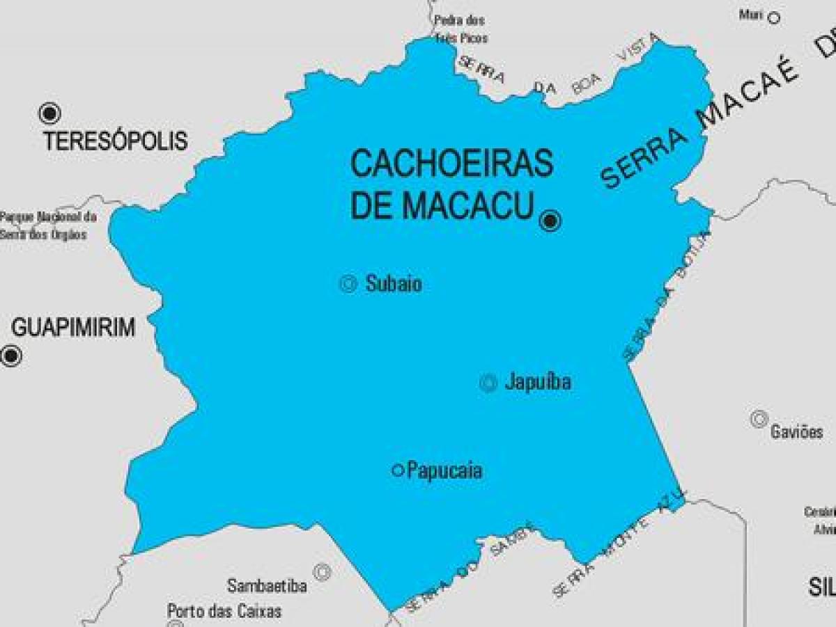 Χάρτης της Cachoeiras de Macacu δήμο