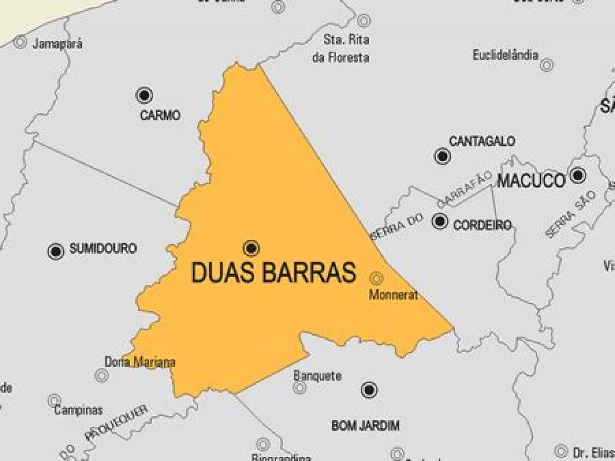 Χάρτης της Duas Barras δήμο