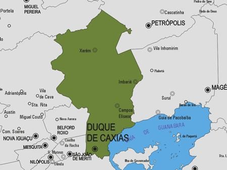 Χάρτης της Duque de Caxias δήμο