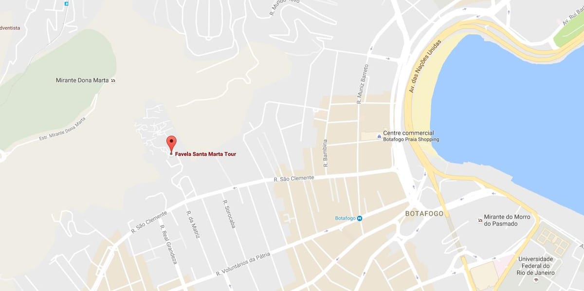Χάρτης της favela Santa Marta