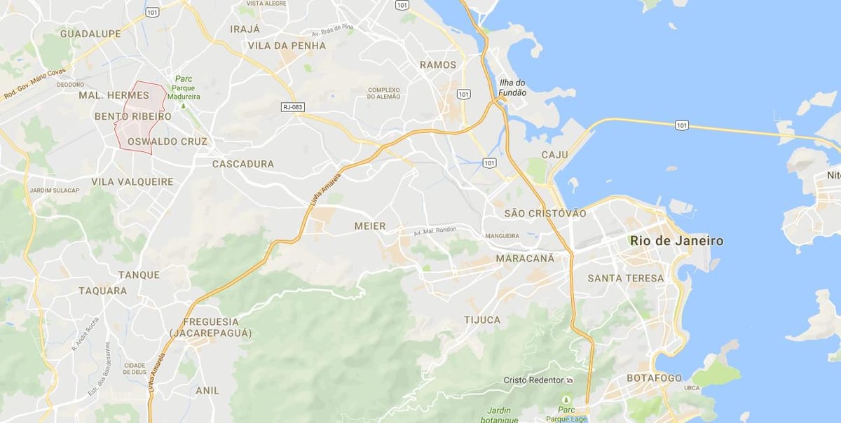 Χάρτης της favela Βεντο Ριβειρο