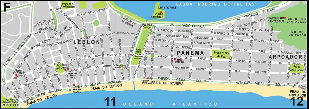 Χάρτης της Ipanema beach