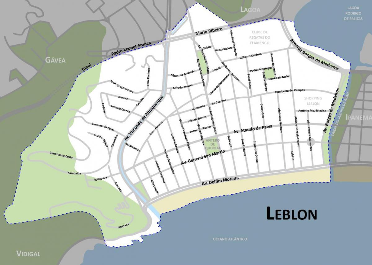 Χάρτης της Leblon beach