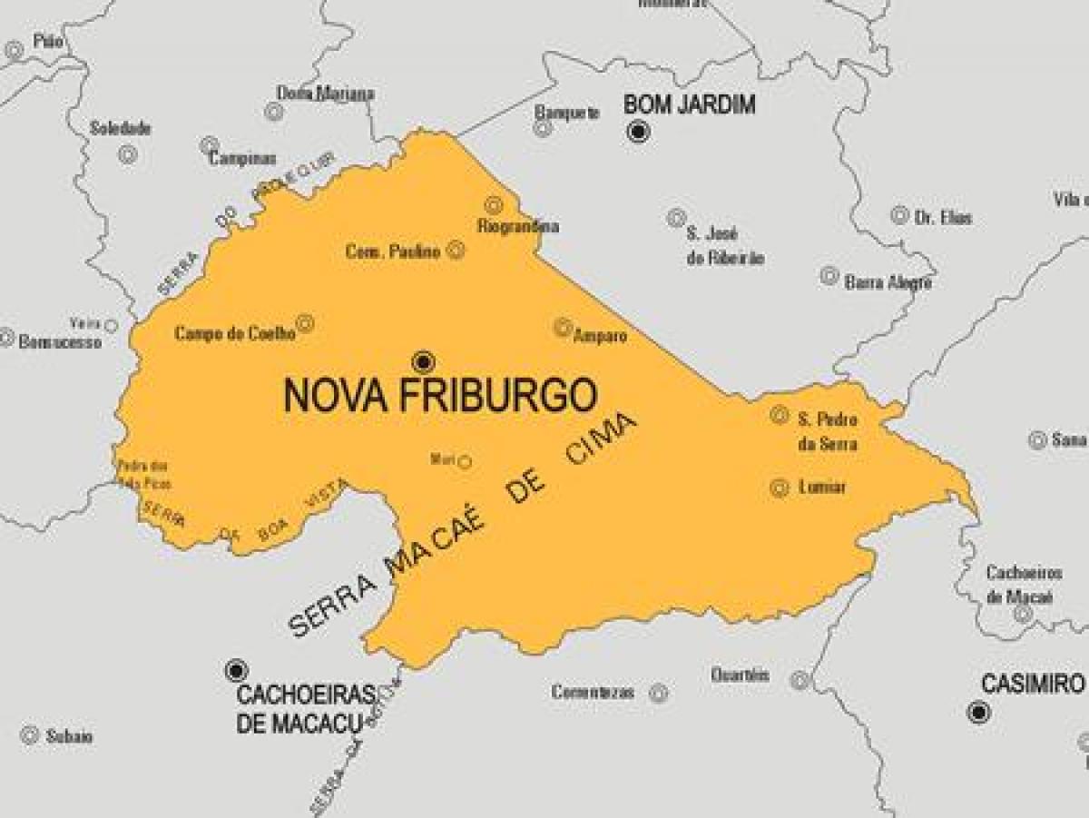 Χάρτης της Nova Friburgo δήμο