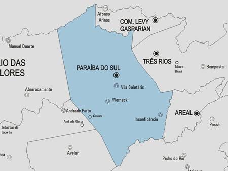 Χάρτης της Paraíba do Sul δήμο