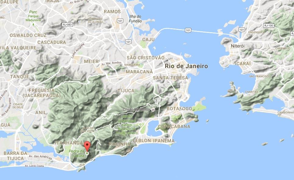Χάρτης της Pedra da Gávea