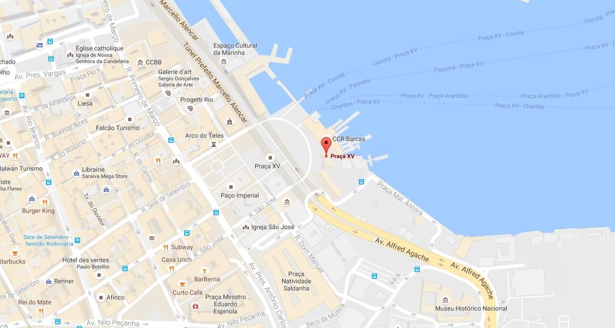 Χάρτης της Praça Quinze