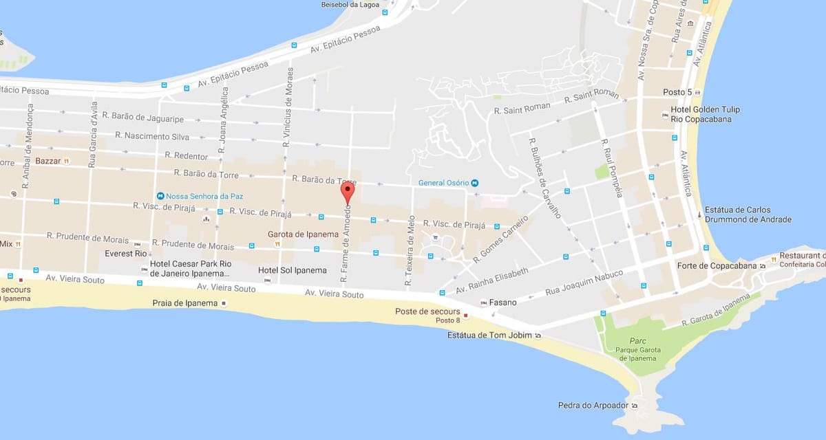 Χάρτης της quartier γκέι Ρίο ντε Τζανέιρο