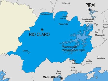Χάρτης της Rio Claro δήμο