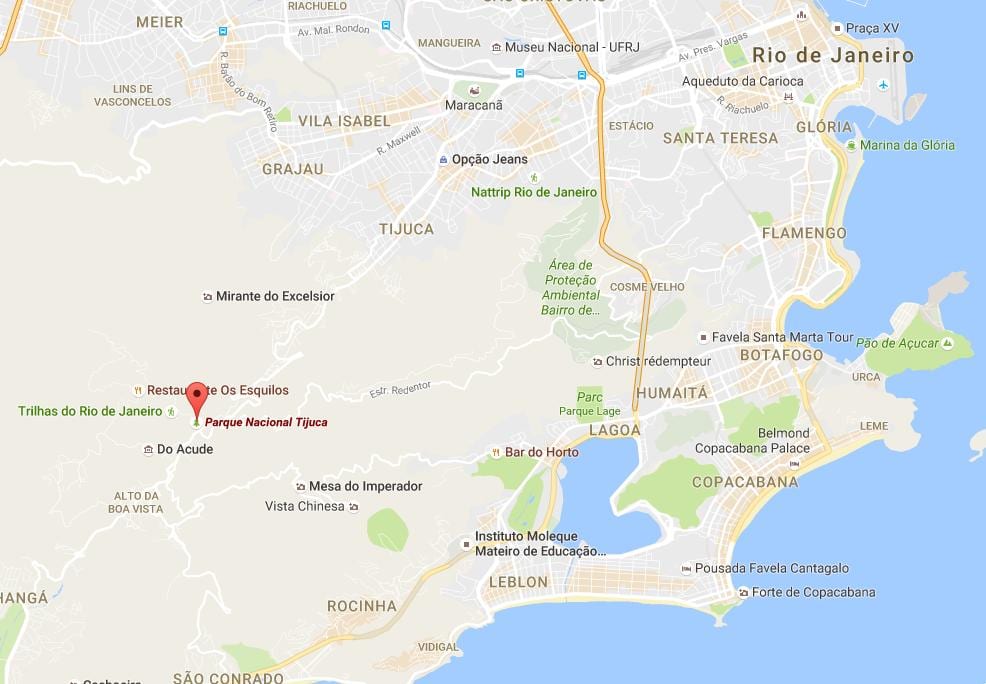 Χάρτης της Tijuca national park