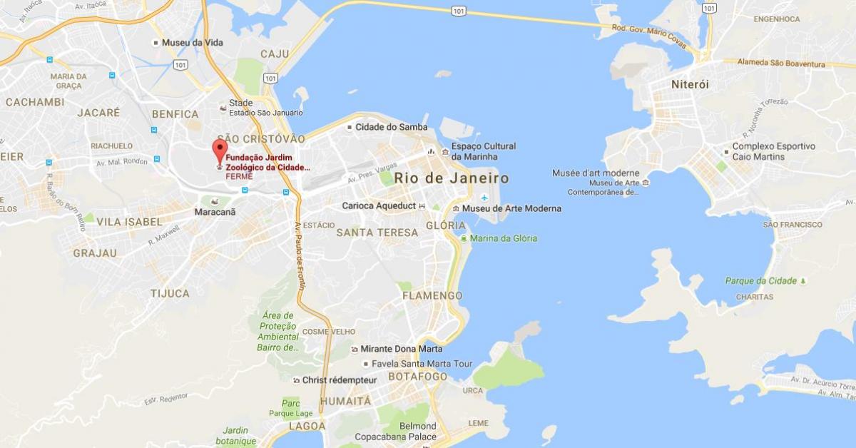 Χάρτης της Ζωολογικός κήπος του Ρίο ντε Τζανέιρο