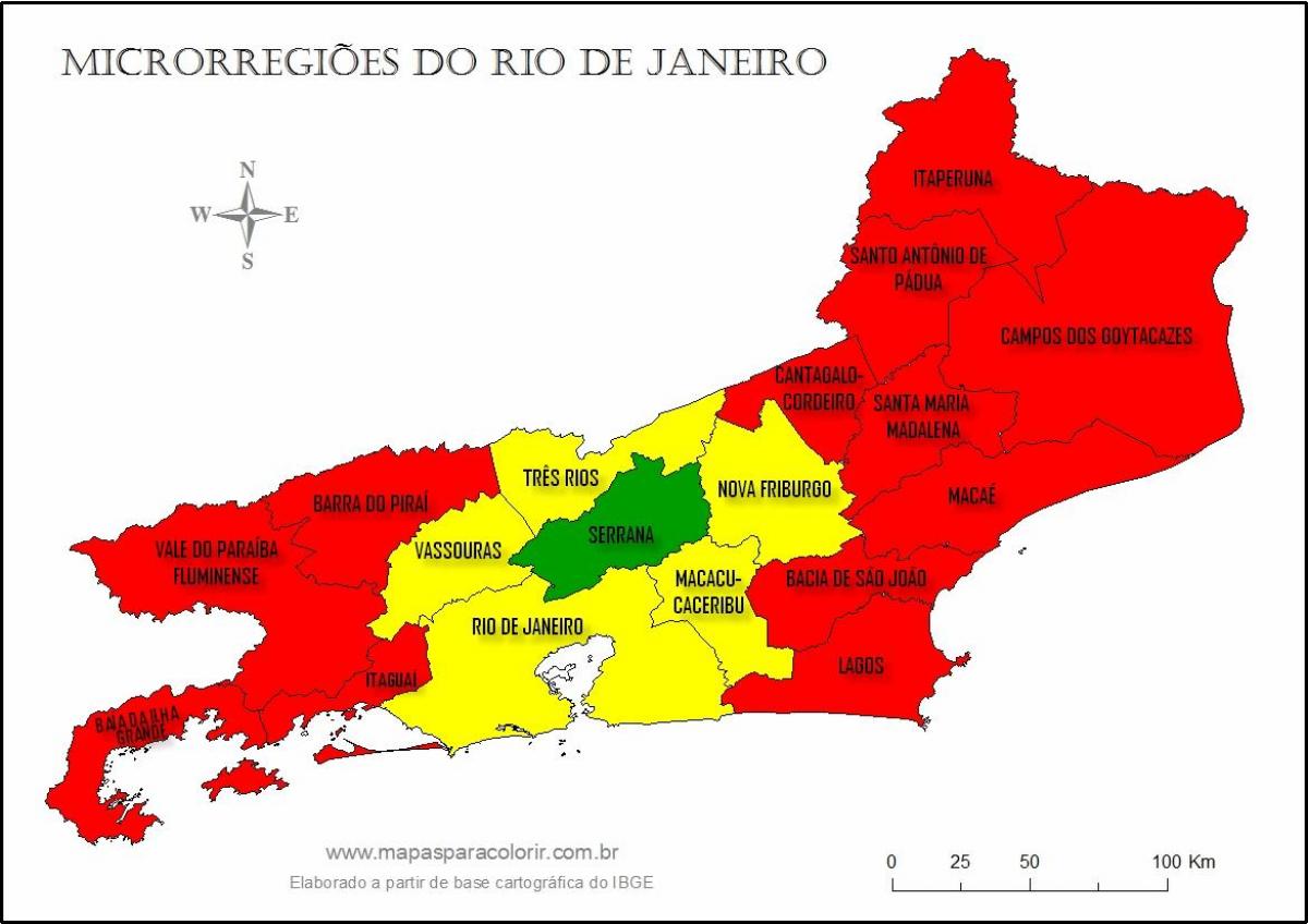 Χάρτης μικρο-περιοχές του Ρίο ντε Τζανέιρο