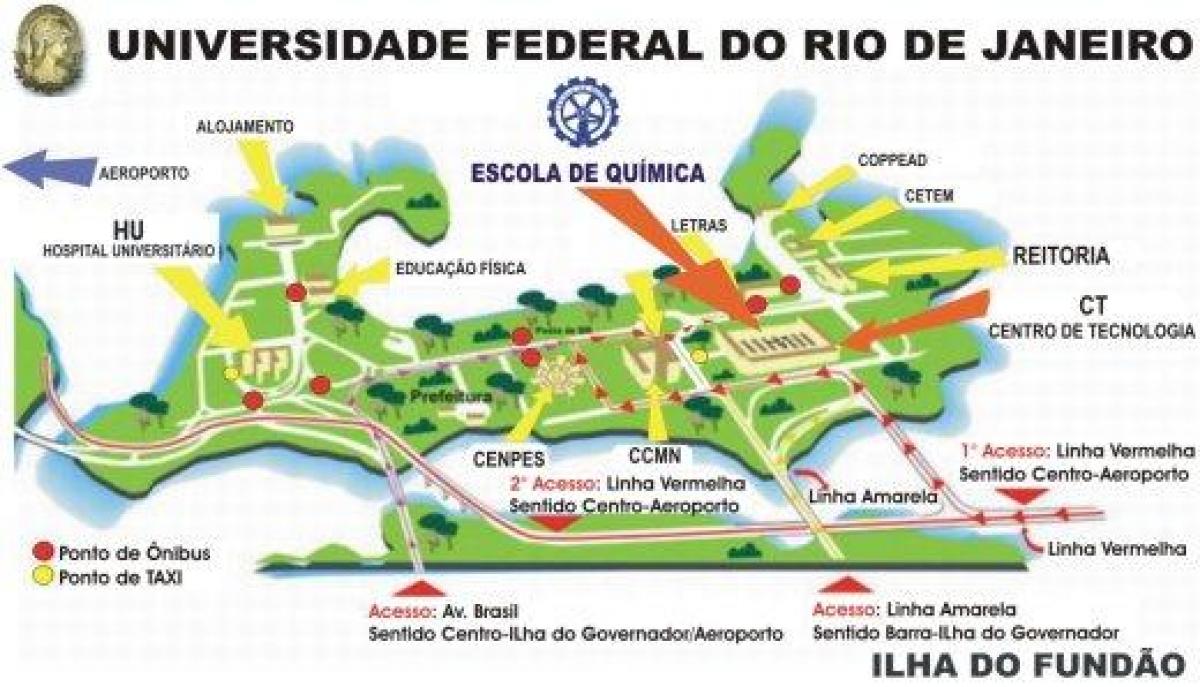 Χάρτης του Ομοσπονδιακού πανεπιστημίου του Ρίο ντε Τζανέιρο