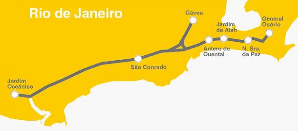 Ο χάρτης του Ρίο ντε Τζανέιρο το μετρό Γραμμή 4