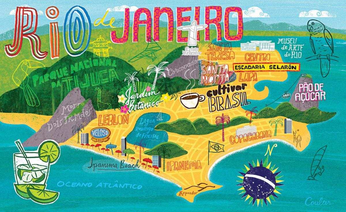 Ο χάρτης του Ρίο ντε Τζανέιρο ταπετσαρία