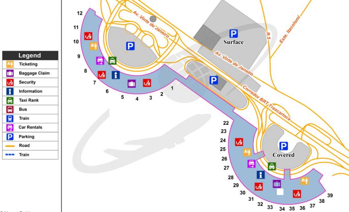 Χάρτης της το Διεθνές αεροδρόμιο του Ρίο ντε Τζανέιρο