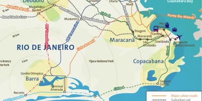 Ο χάρτης του Ρίο ντε Τζανέιρο αεροδρόμια