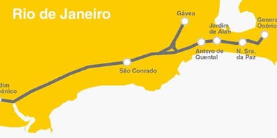 Ο χάρτης του Ρίο ντε Τζανέιρο το μετρό Γραμμή 4
