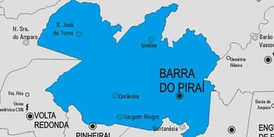 Χάρτης της πόλης Barra do Piraí δήμο