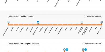 Χάρτης του BRT TransCarioca - Σταθμούς