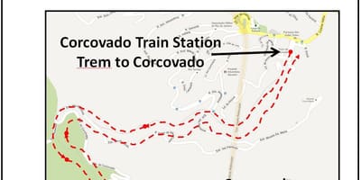 Χάρτης του Corcovado τρένο