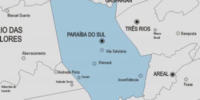 Χάρτης της Paraíba do Sul δήμο