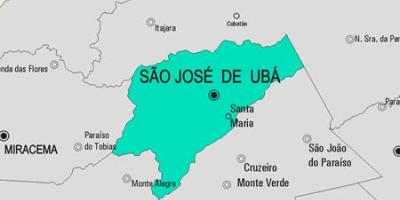 Χάρτης του São José de Ubá δήμο