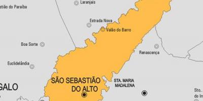 Χάρτης του São Sebastião do Alto δήμο