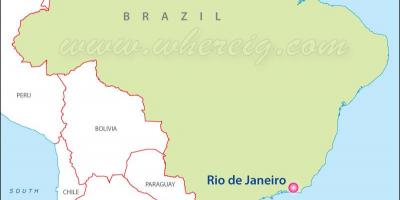 Ο χάρτης του Ρίο ντε Τζανέιρο στη Βραζιλία