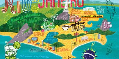 Ο χάρτης του Ρίο ντε Τζανέιρο ταπετσαρία